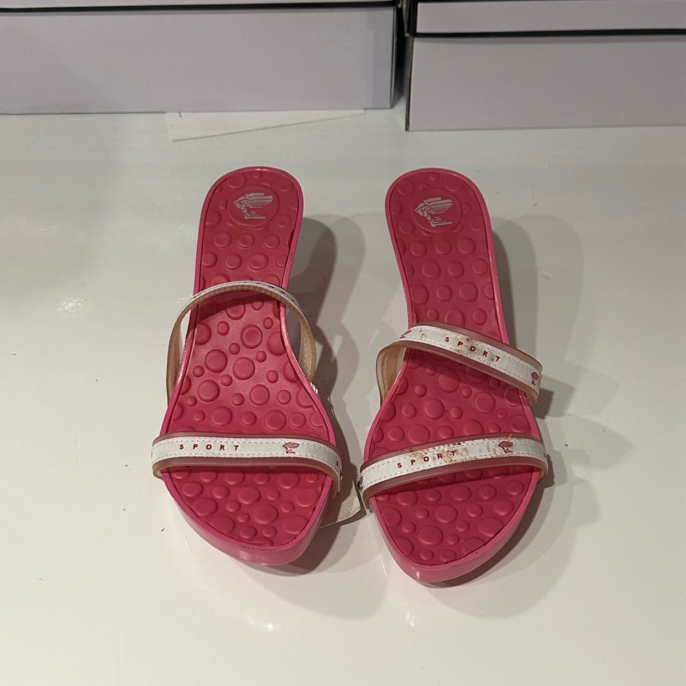 Pink Versace 90s Kitten Heels